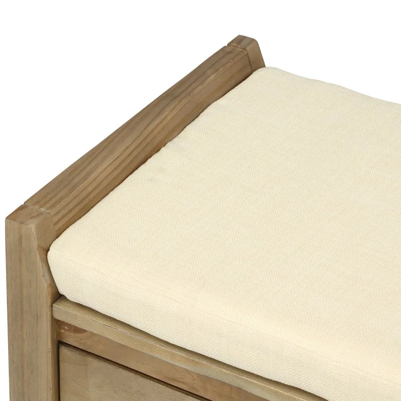 Étagère à chaussures multifonction avec assise rembourrée et tiroirs