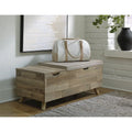 Gerdanet Beige/Brown Storage Bench - 38W x 18D x 16H