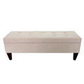 Banc de rangement capitonné en tissu/bois
