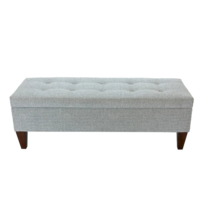 Banc de rangement capitonné en tissu/bois