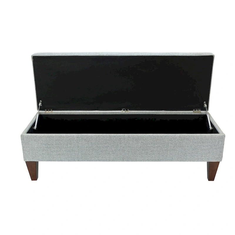 Banc de rangement capitonné en tissu/bois
