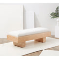 Banc en bois blanc - 52 L x 20 P x 17 H