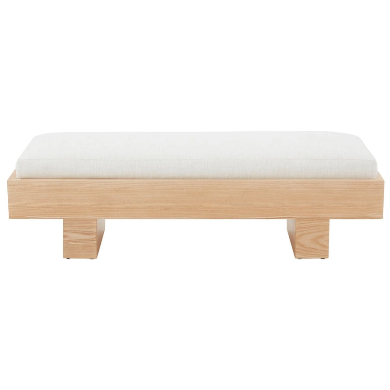 Banc en bois blanc - 52 L x 20 P x 17 H