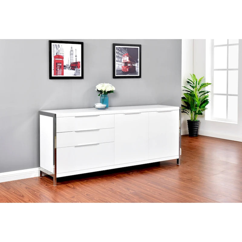 Commode moderne à 3 tiroirs laquée