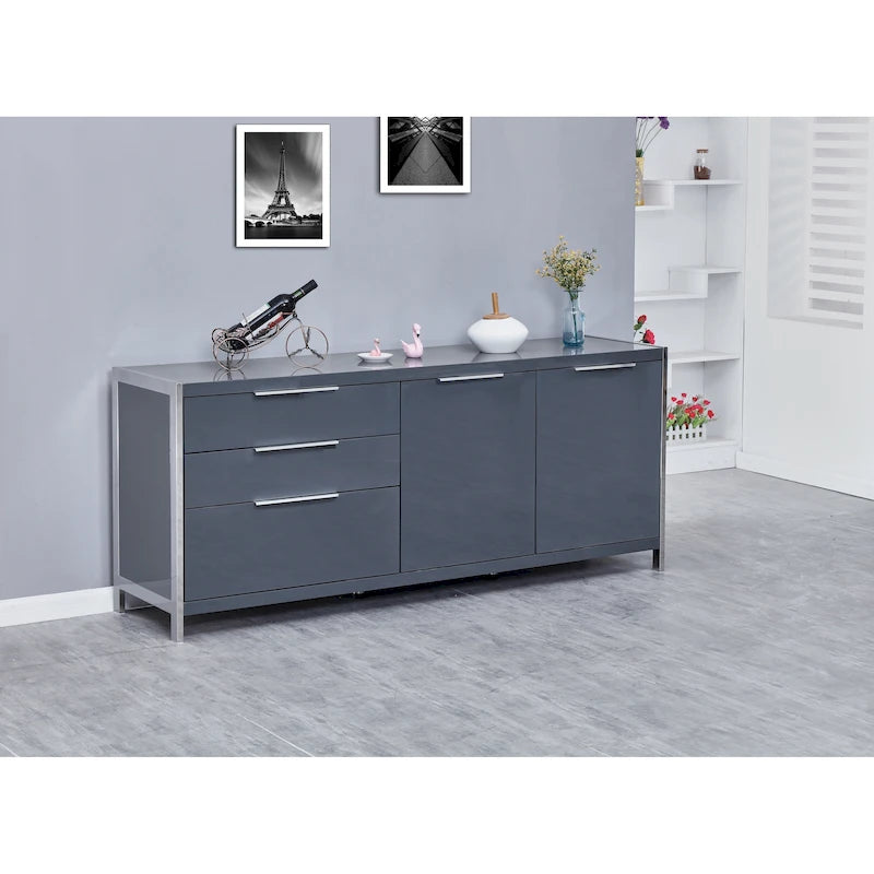 Commode moderne à 3 tiroirs laquée