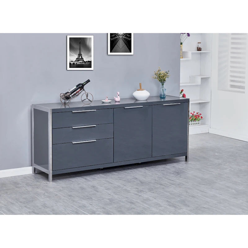 Commode moderne à 3 tiroirs laquée