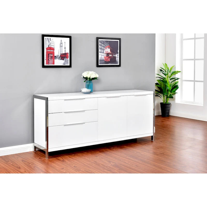 Commode moderne à 3 tiroirs laquée