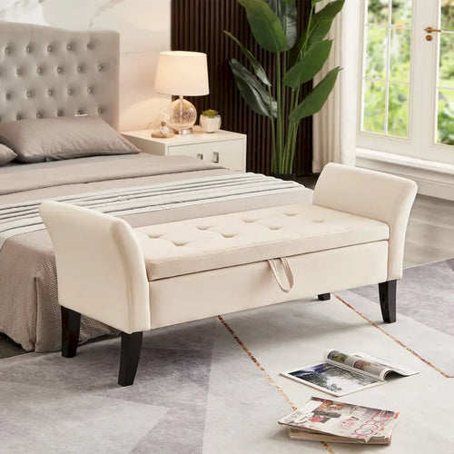 51.5 Velvet Bench with Storage