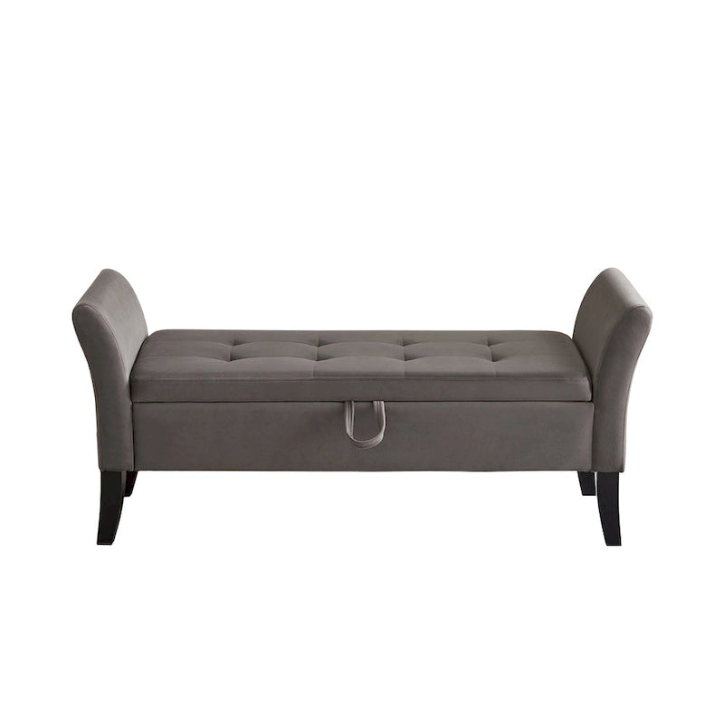 Banc de rangement en velours de 130,8 cm