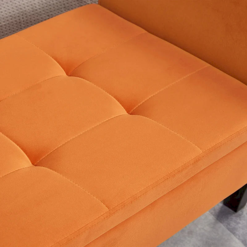 Banc de rangement en velours de 130,8 cm