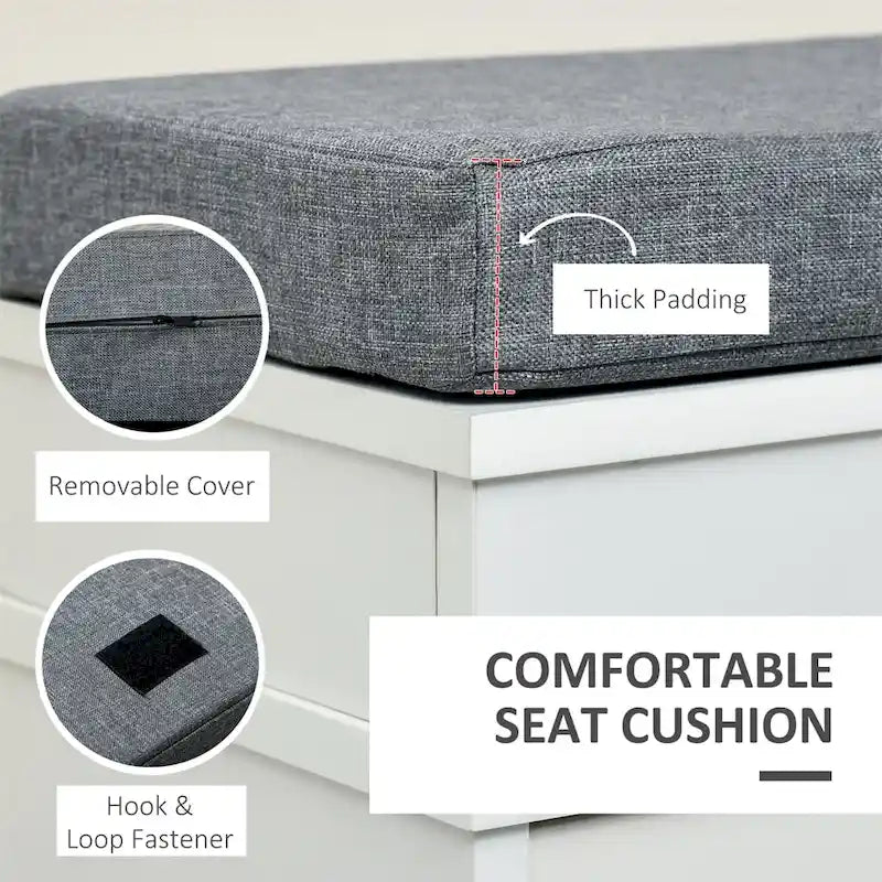 Banc range-chaussures moderne avec tiroirs et étagère réglable