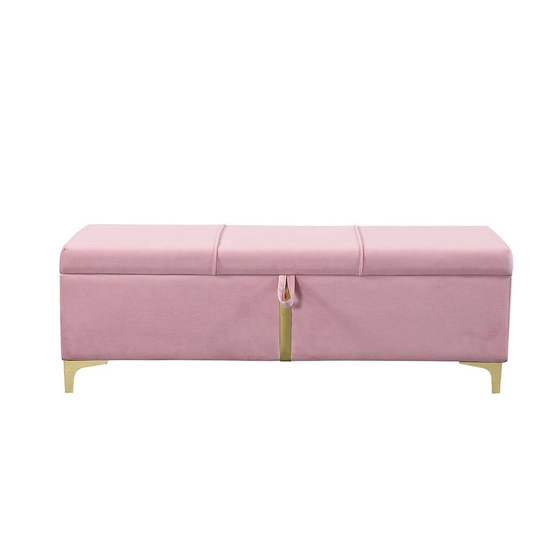Banc de rangement rembourré en PU avec pieds en métal entièrement assemblés