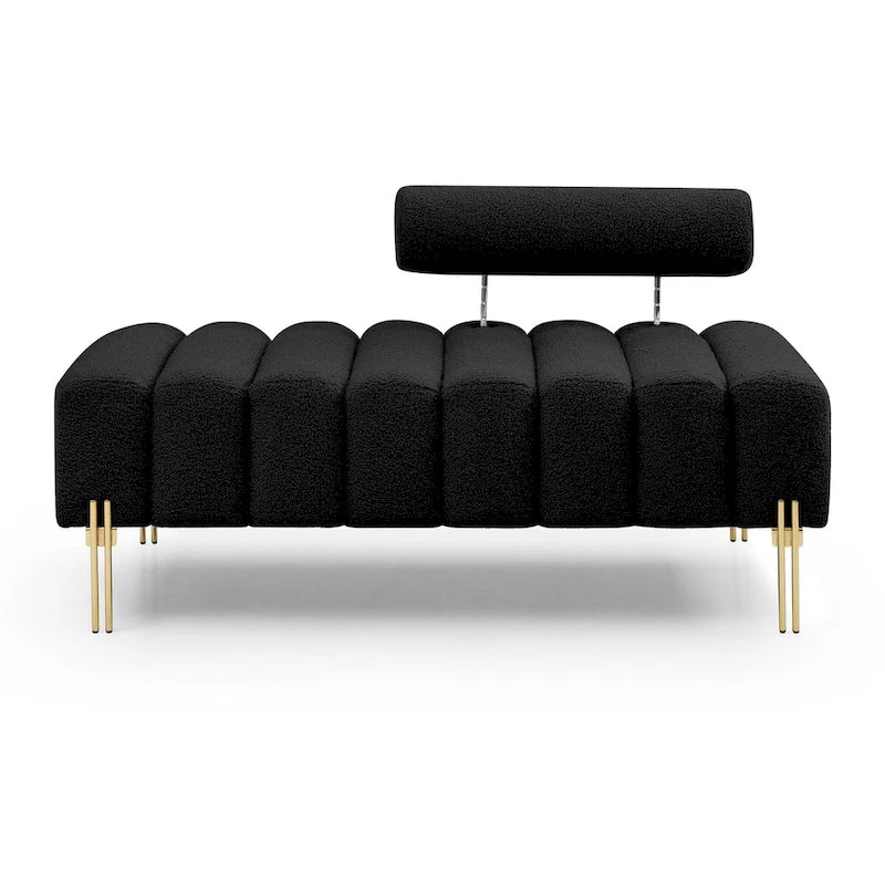Banc de bout de lit moderne de 53,2 po de large, tapissé de tissu, canapé 2 places, banc ottoman d'entrée