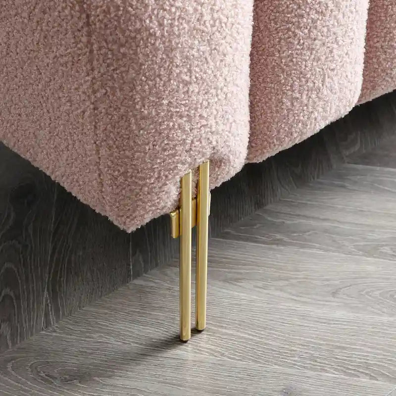 Banc de bout de lit moderne de 53,2 po de large, tapissé de tissu, canapé 2 places, banc ottoman d'entrée