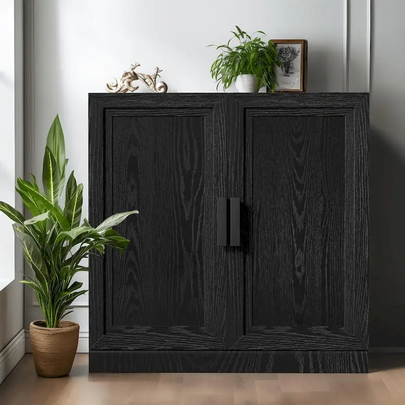 Armoire de rangement à deux portes et étagères