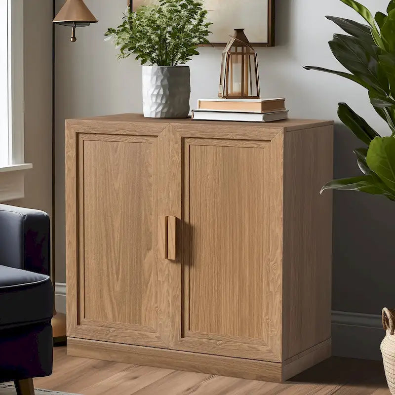 Armoire de rangement à deux portes et étagères