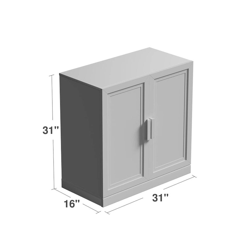 Armoire de rangement à deux portes et étagères