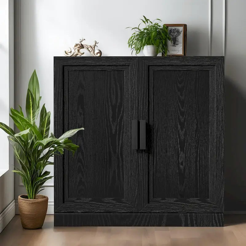 Armoire de rangement à deux portes et étagères