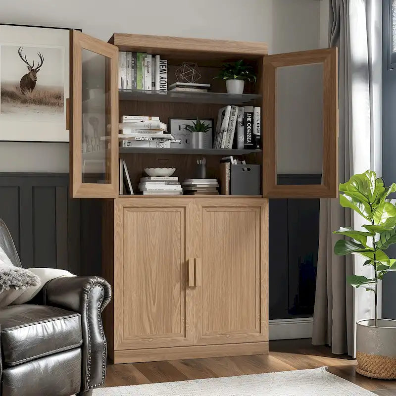Armoire de rangement à deux portes et étagères
