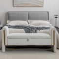 Banc de rangement en tissu velours pour chambre à coucher