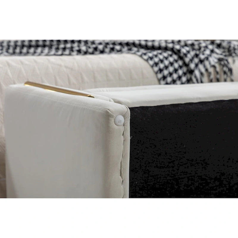 Banc de rangement en tissu velours pour chambre à coucher