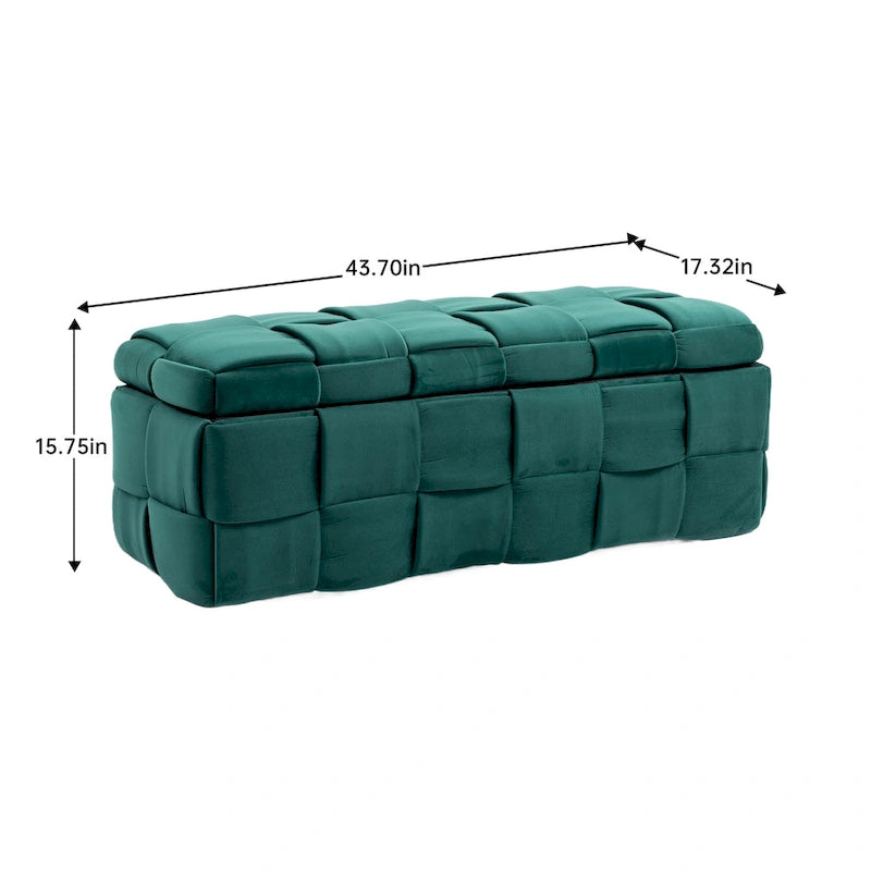 Banc de rangement ottoman, Banc de bout de lit de chambre à coucher, Banc de rangement ottoman en tissu rembourré avec charnière de sécurité, Repose-pieds rembourré d'entrée