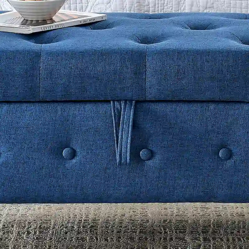 Banc de rangement capitonné pour chambre à coucher