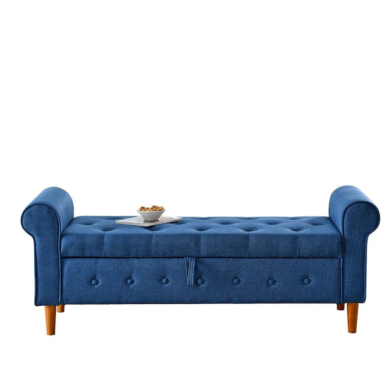 Banc de rangement capitonné pour chambre à coucher