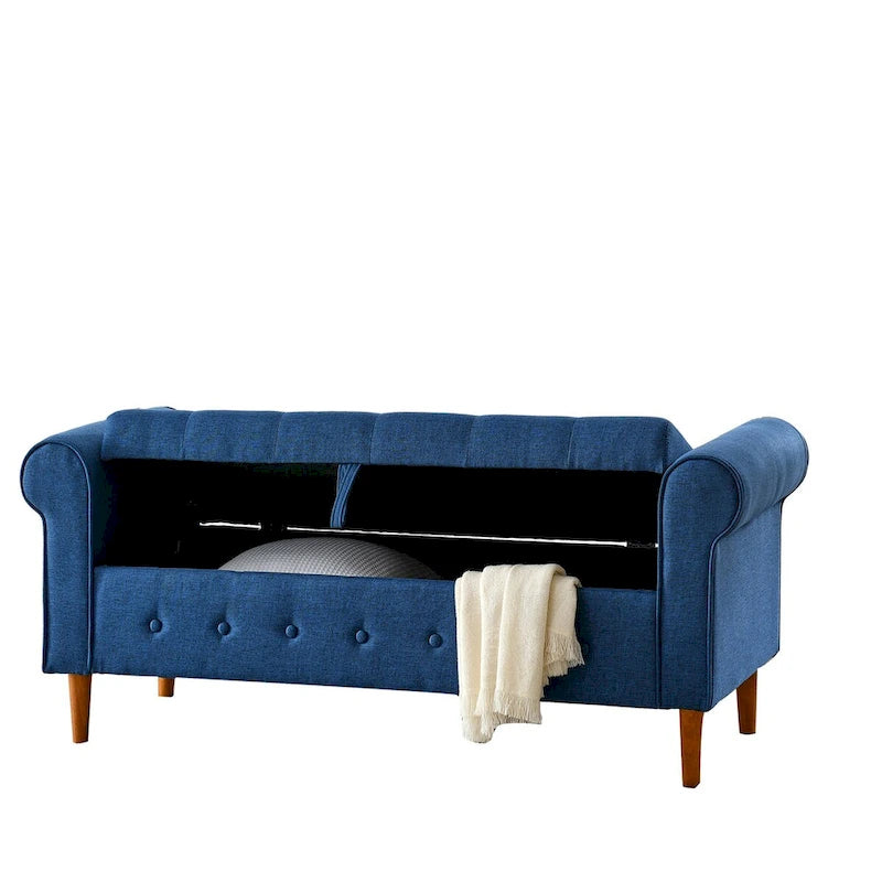 Banc de rangement capitonné pour chambre à coucher